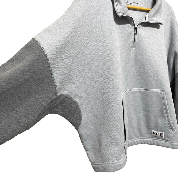Under Armour Women's Grey Playback Fleece Oversized ¼ Zip Pullover Size XL - Picture 5 of 6